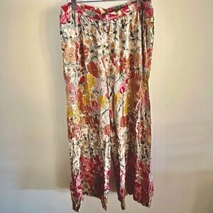 Petal & Pup Hart Pant | Floral Wide Leg | Size US 12 | Part of Matching Set